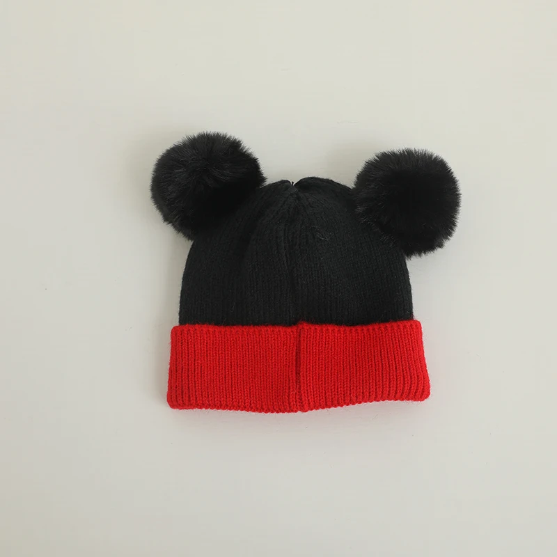 Cozy Winter Baby Hat Soft Cartoon Mouse Head Hat for Girls Boys Pom Pom Ball Hat for Kids Outdoor Warm Newborn Cap Infant Hats 5