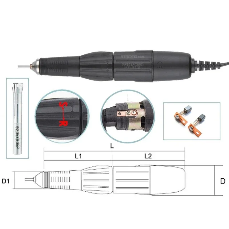 Manicure Tool Replacement Handpiece for Nail Drill Machine  Nail Polishing  Micromotor Handle Accessory 3