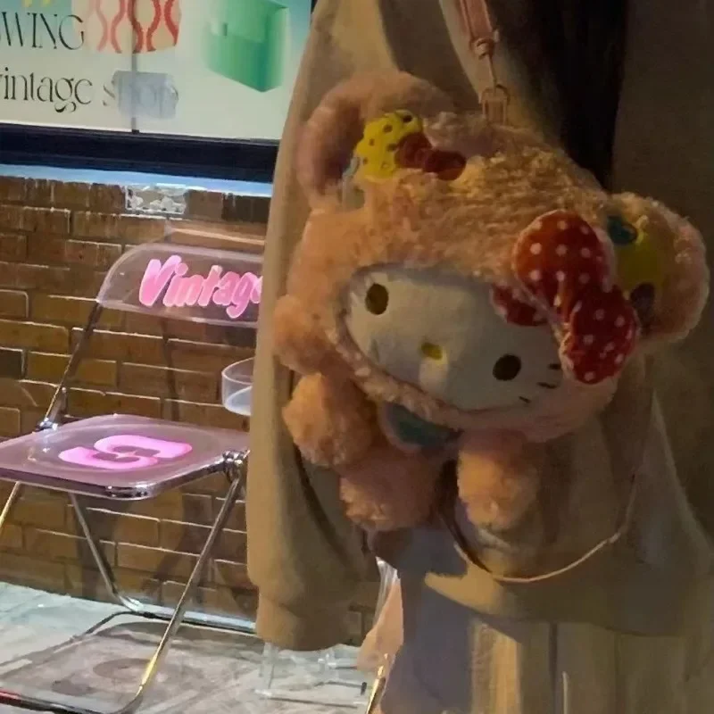 

Kawaii Sanrio Anime Hello Kitty Plush Knapsack Cute Cartoon Lovely Large Capacity Sweet Backpack Versatile Pink Niche for Girls