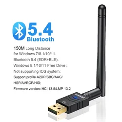 Long - Range USB Bluetooth 6.0 Adapter for Wireless Audio Streaming (BT 5.4 Adapter)
