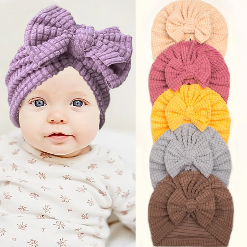 

Baby Accessories For Newborn Toddler Kids Baby Girl Boy Turban Cotton Beanie Hat Winter Cap Knot Solid Soft Hospital Caps