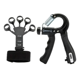 Adjustable Grip Strength Trainer with Finger Exerciser for Muscle Building and Recovery (2pcs set)