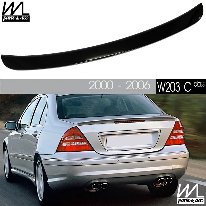 

Автомобильный задний спойлер на крылья багажника для Mercedes C Class 2000 - 2006 седан W203 AMG черный и искусственный задний спойлер из углеродного волокна