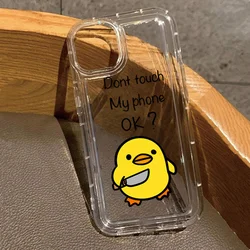 Yellow Duck Painted Transparent Phone Case - Thick Soft Protective Cover - iPhone 15 Plus (Clear-)