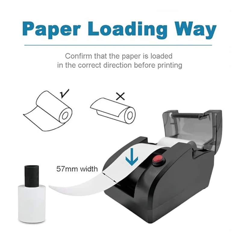 KOQICALL Ticket Dispenser Take a Number 57mm Receipt Label Ticket Thermal Printer for Queue Can Edit Print Text via PC