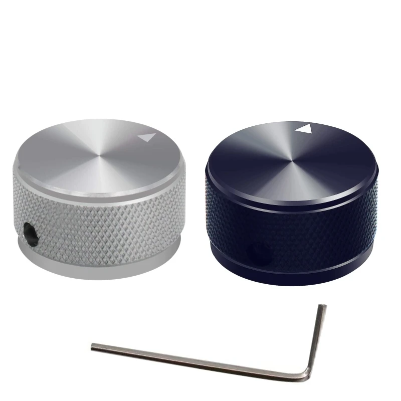 Manopola Di Controllo Del Volume In Alluminio Massiccio  Argento Nero Opaco 32x13mm Per Potenziometro~p147177385 - Foto 10