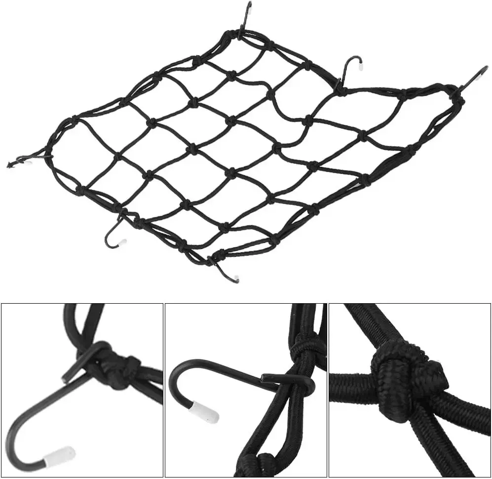 Motorcycle bungee net 6 Hooks Hold down Fuel Tank Luggage Mesh Web for Motorcycle Bike 6 Hooks Tank Car Styling