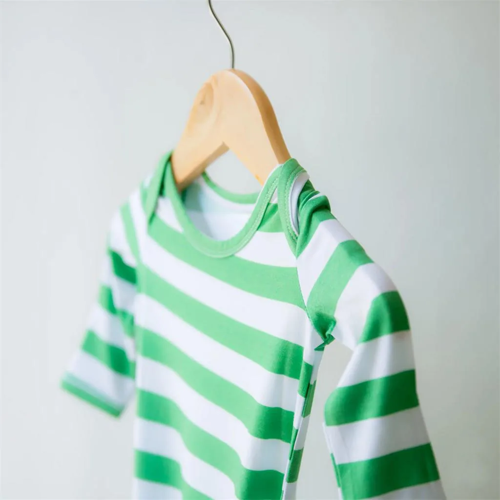 Newborn Bundles Knotted Gowns Comfortable Soft Knit Bamboo Baby Striped Sleep Gown