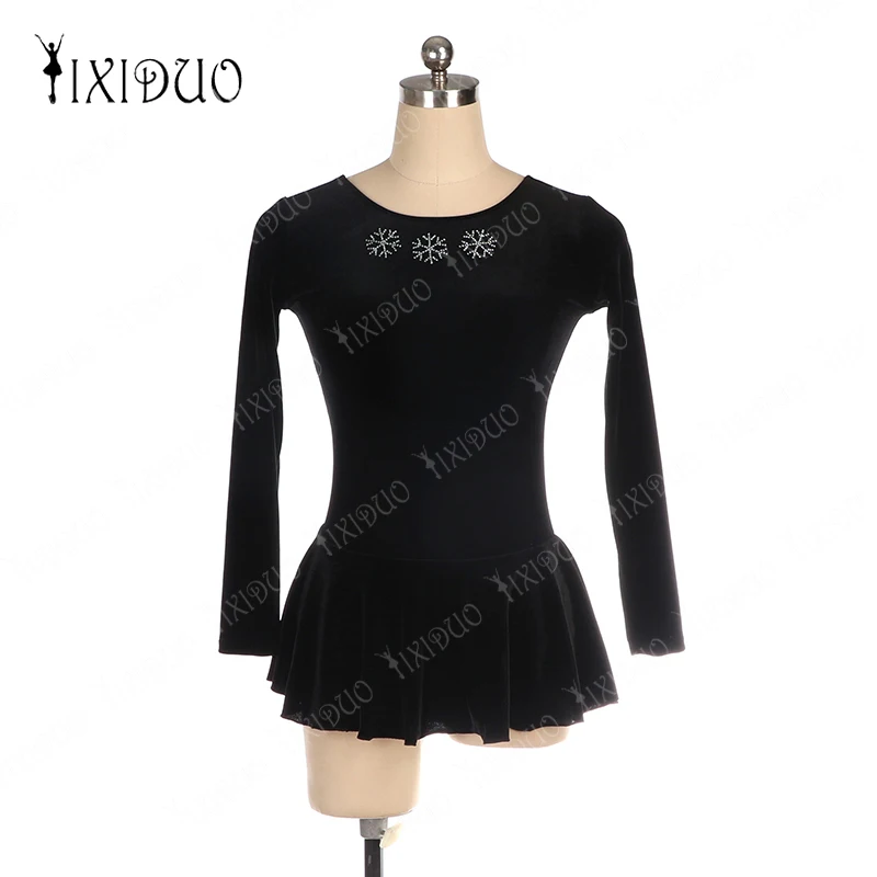 

Velvet figure skating outfit for women Ice Skating Velvet Long Sleeve Dance Skirts Girls Dancing Outfit Warm Dancing Clothes