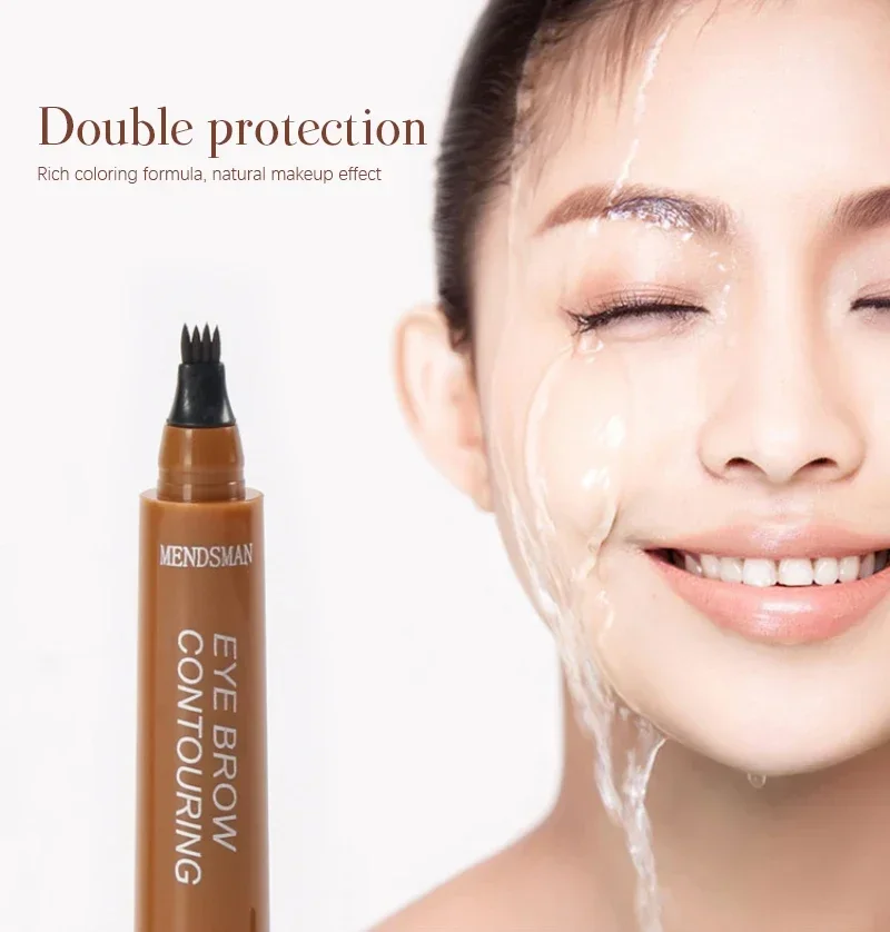 4D Microblading Eyebrow Pen 4 Forks Tip Eyebrow Tattoo Pencil Long Lasting Fine Sketch Liquid Waterproof Eye Brow Make Up Tattoo 4