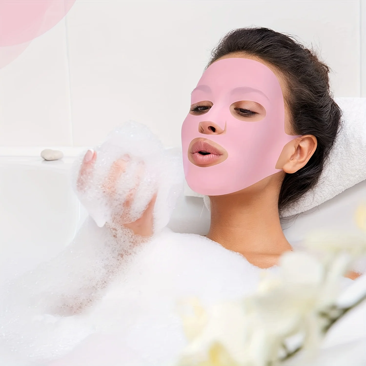 Silicone Moisturizing Face Mask Cover - Reusable, Hydrating, Anti-Evaporation