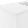 48" Modern White Bathroom Vanity with Ceramic Sink Durable Wood Construction Wall-Mount Design Two Drawers and Soft-Close Doors 4