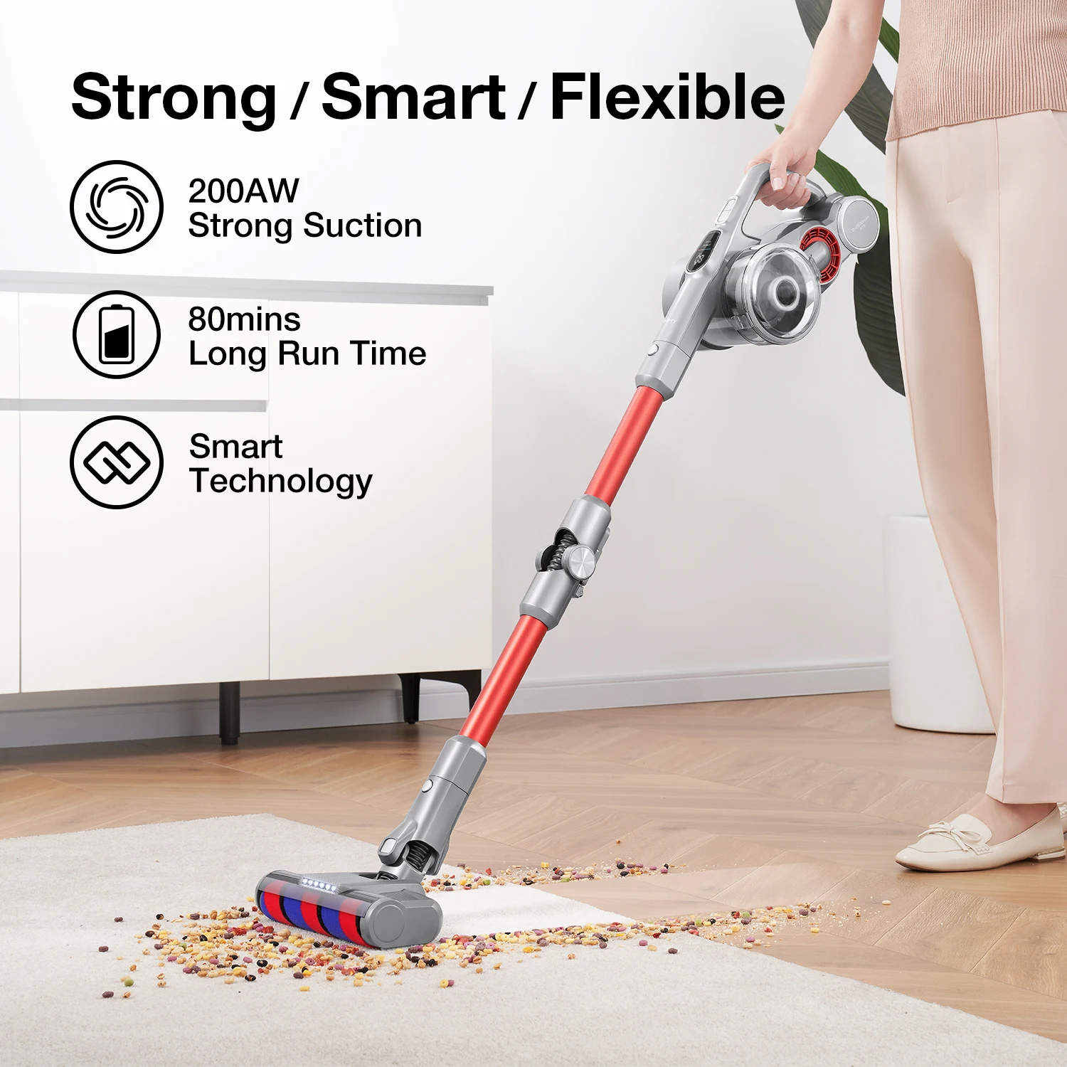 PRETTYCARE W400 Handheld Cordless Wireless Vacuum Cleaner, Lightweight  Stick Vacuum Home Self-Standing with 25Kpa 180° Bendable - AliExpress