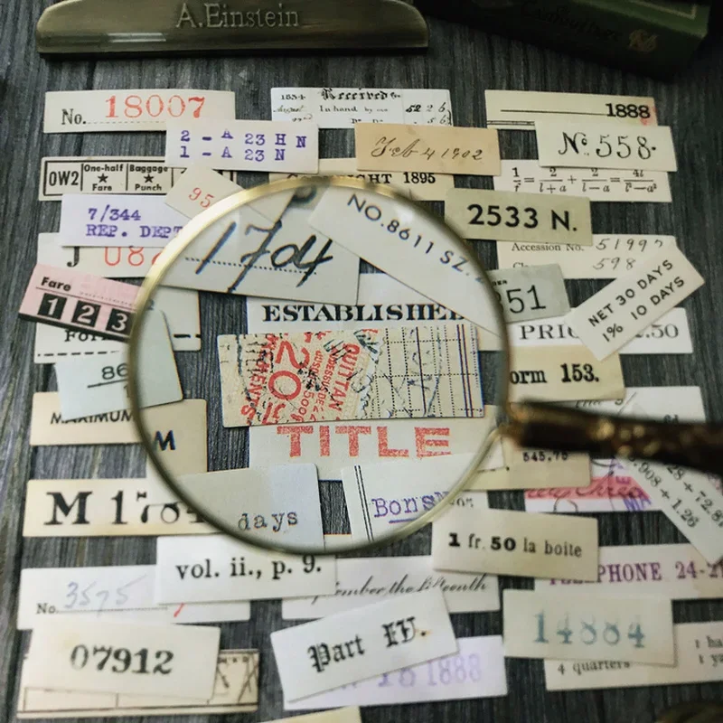 25Pcs Tim Holtz Style Postmark Junk Journal Ephemera Decorative Numbers DIY Album Scrapbooking Stickers