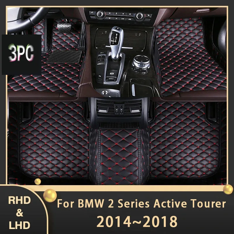 Tappetini Auto Per Bmw Serie 2 Active Tourer F45 2014 ~ 2018 5 Posti Custom Auto Foot Pads Tappeto In Pelle Accessori Interni 2016