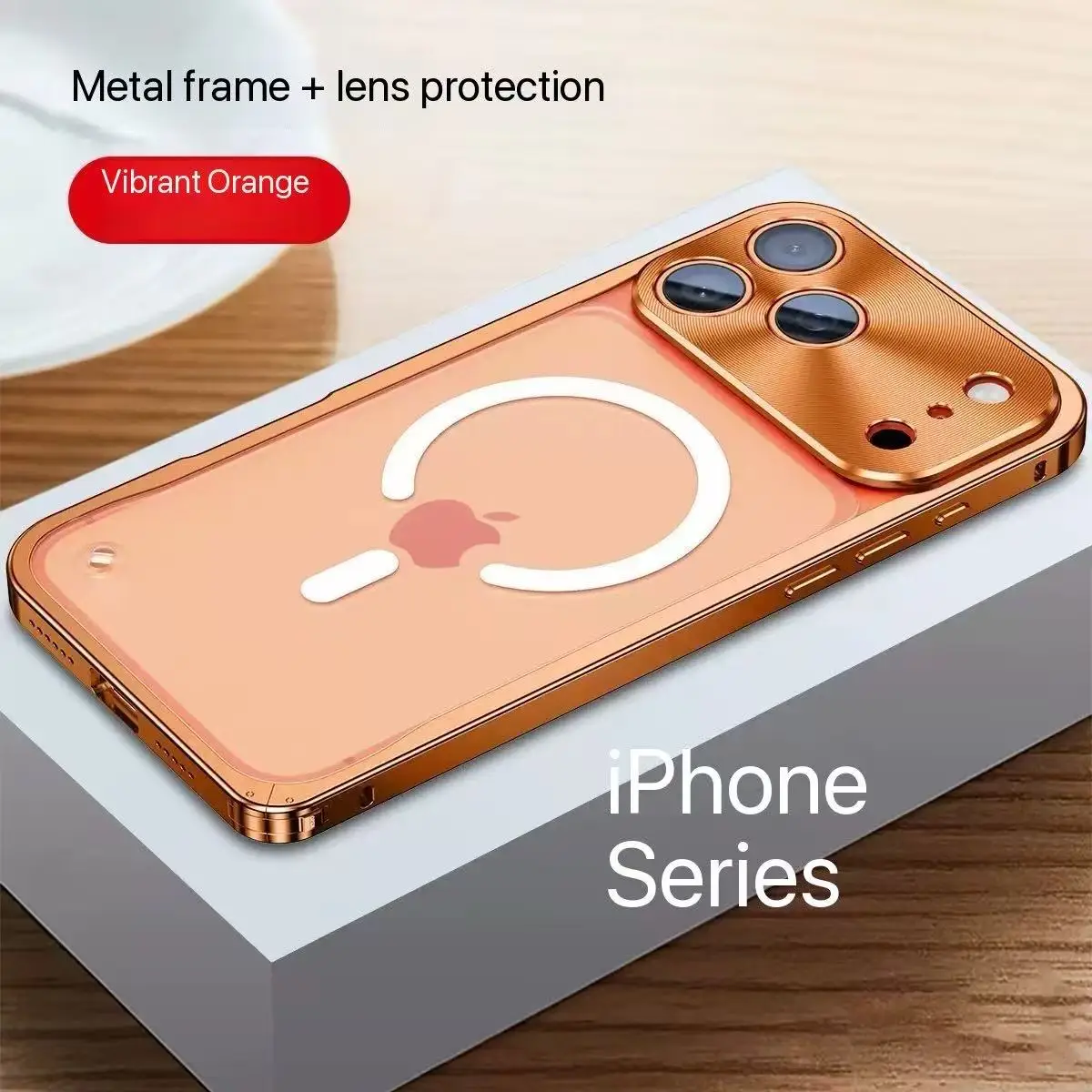 Premium Semi-Transparent Aluminum Alloy Case for Magnetic Wireless Charging