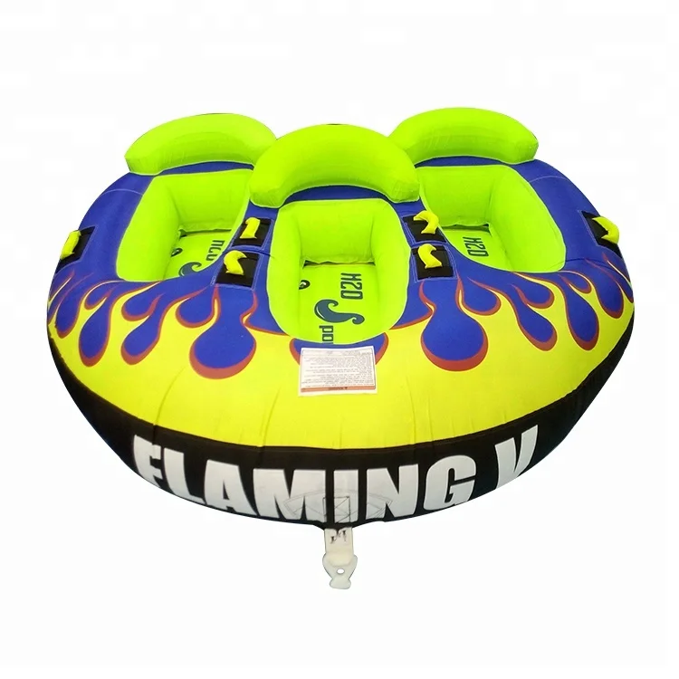 WholesaleInflatableWaterSportsFlamingV3PersonSafeSitinTube