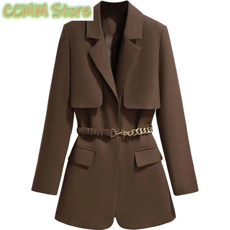 New Spring Autumn Korean Fashion Loose Fitting Suit Top Women's Foreigner Style Waist Shrinking Slim Coat