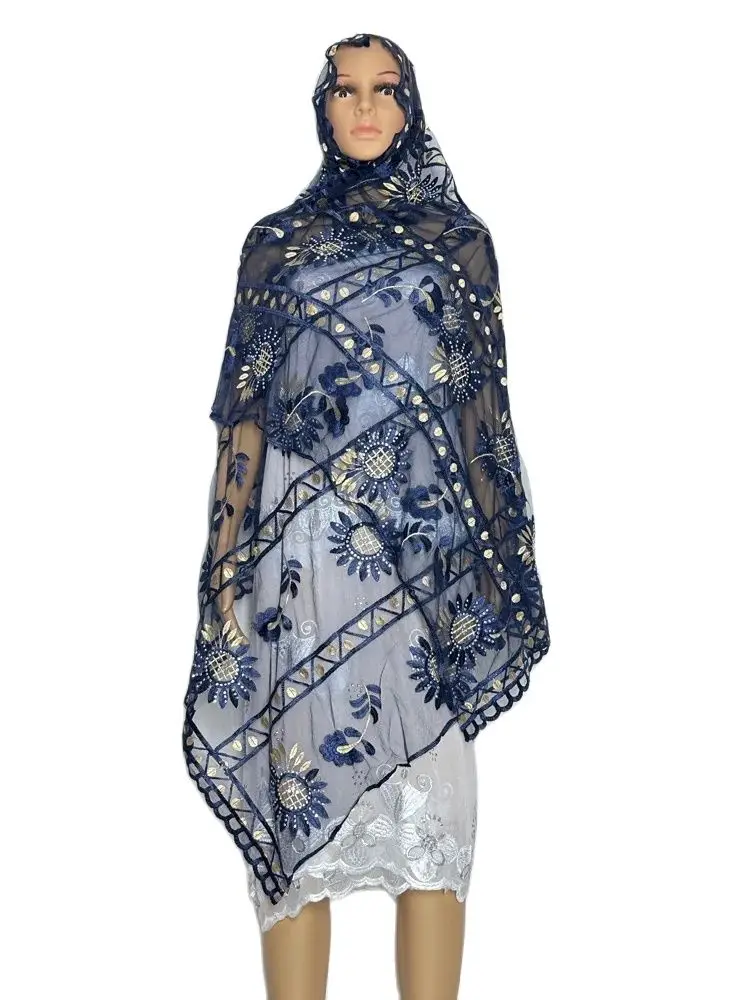 

new ON sale Hijab For Muslim Women African Net Scarf Turban Headscarf Long Dubai Embroidery Traditional Shawl Islamic Ramadan