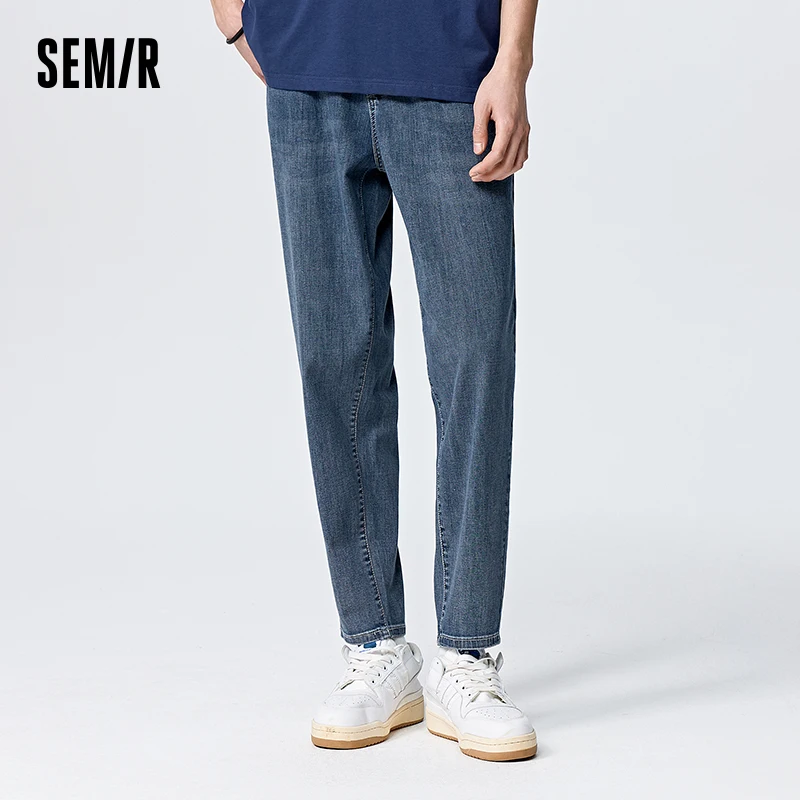 Semir Jeans Men Summer Cool Sense Fashion Classic Washed Tapered Trousers Simple Commuter Demin Trousers 3