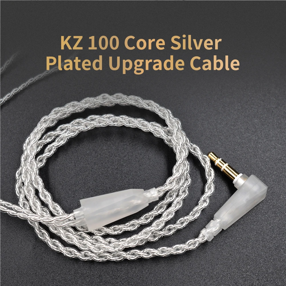 KZ Earphone Cable Silver plated Upgrade Cable Standard Gold-plated Headset Wire 2PIN With Mic For KZ ZAX EDXPRO EDC ZNA ZSNPROX