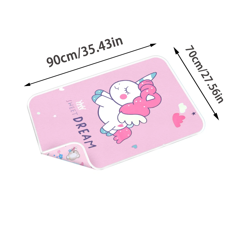 90cm Baby large diaper pad folding student aunt pad padded thickened waterproof breathable can be washed again and again