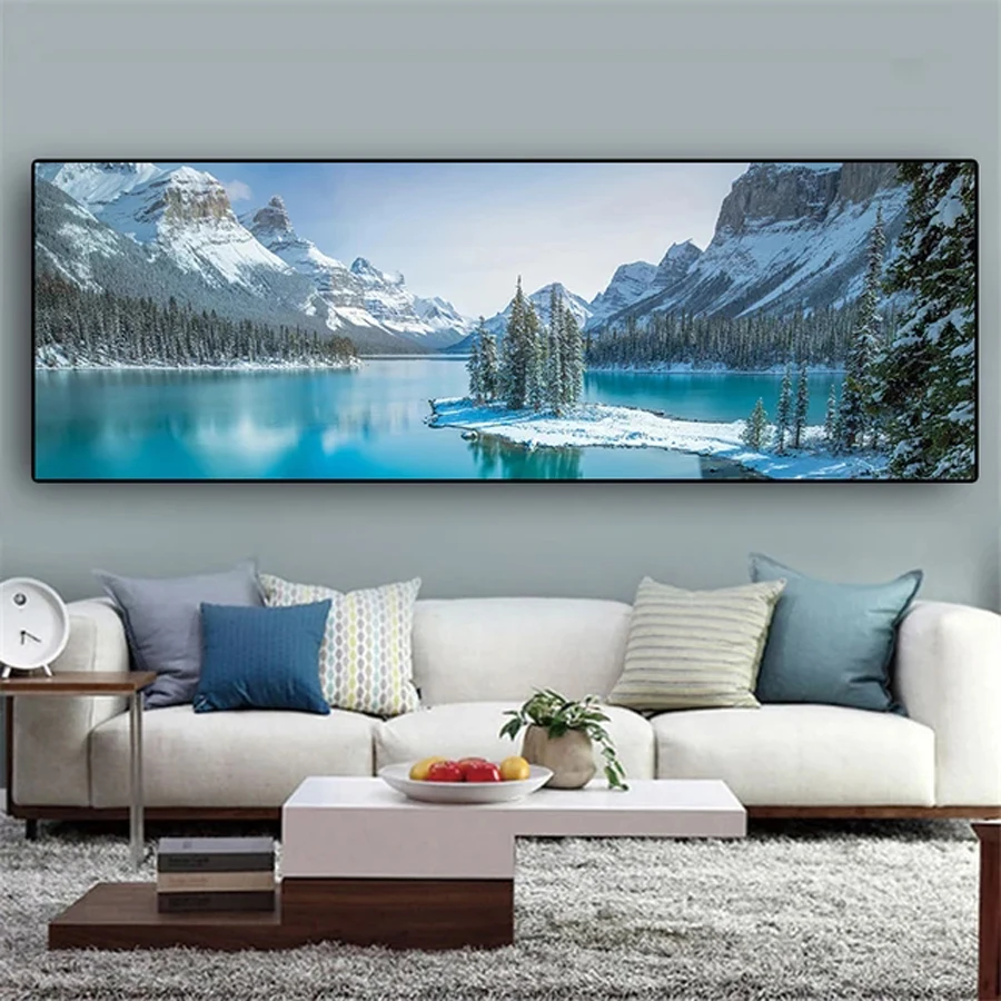 

Natural Scenery Diamond Painting Large Size Diy Mosaic Embroidery Snow Mountain Lake Full Rhinestone Picture Wall Decor AA4965