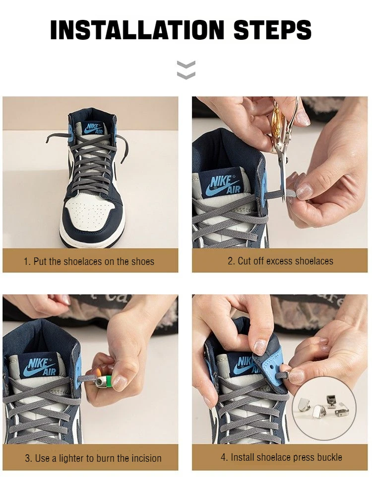 1 Paar elastische Schnürsenkel für Turnschuhe, ohne Krawatte, 8 mm breite, flache Schnürsenkel ohne Krawatten, elastische Schnürsenkel für Kinder und Erwachsene, Schuhzubehör – Detail 6
