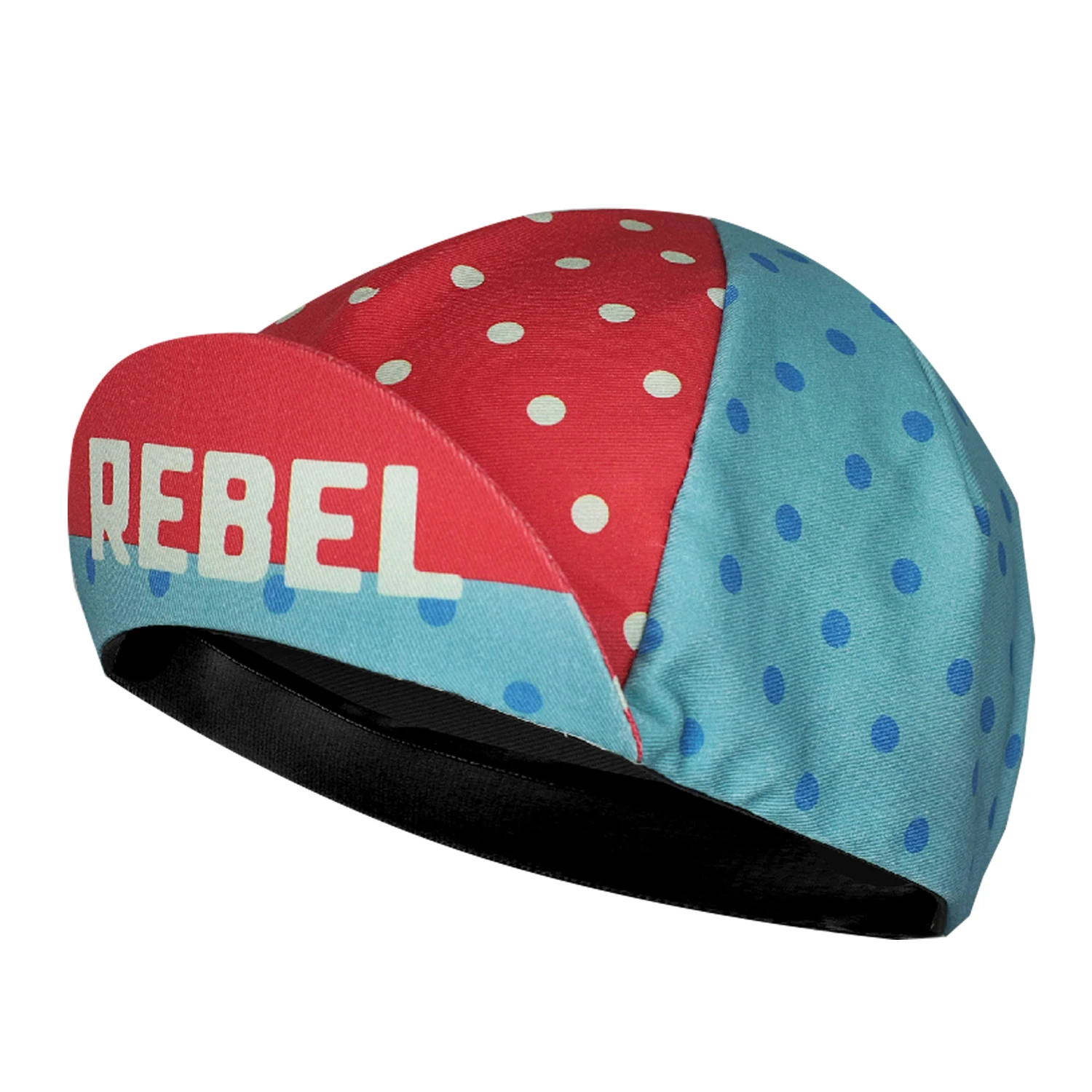 Classic Combination Of Red And Blue White Dot Polyester Cycling Caps Moisture Wicking Quick Dry Sports Balaclava Unisex Bike Hat