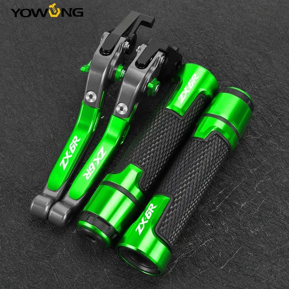 

FOR KAWASAKI NINJA ZX6R ZX-6R 2007-2018 2017 Motorcycle Accessories CNC Aluminum Brake Clutch Levers Handlebar Handle Grips Ends