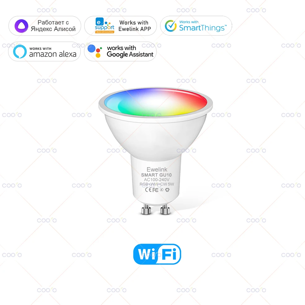 Akıllı ZigBee GU10 WiFi Akıllı LED Ampul RGB C+W 5W Kısılabilir Lambalar EWelink APP Kontrol Spot Ampul Alexa Google ile Çalışır