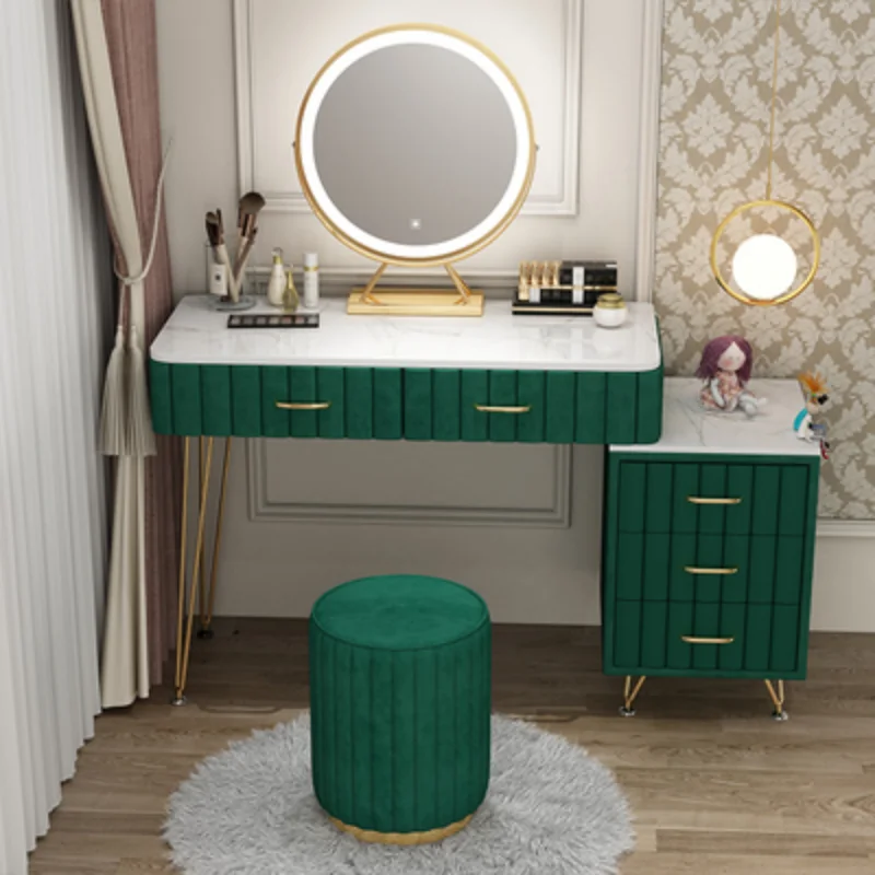 Beauty Furniture Makeup Mirror Glass Top Dressing Table Luxury Vanity Table  With Led Light - Figurines & Miniatures - AliExpress