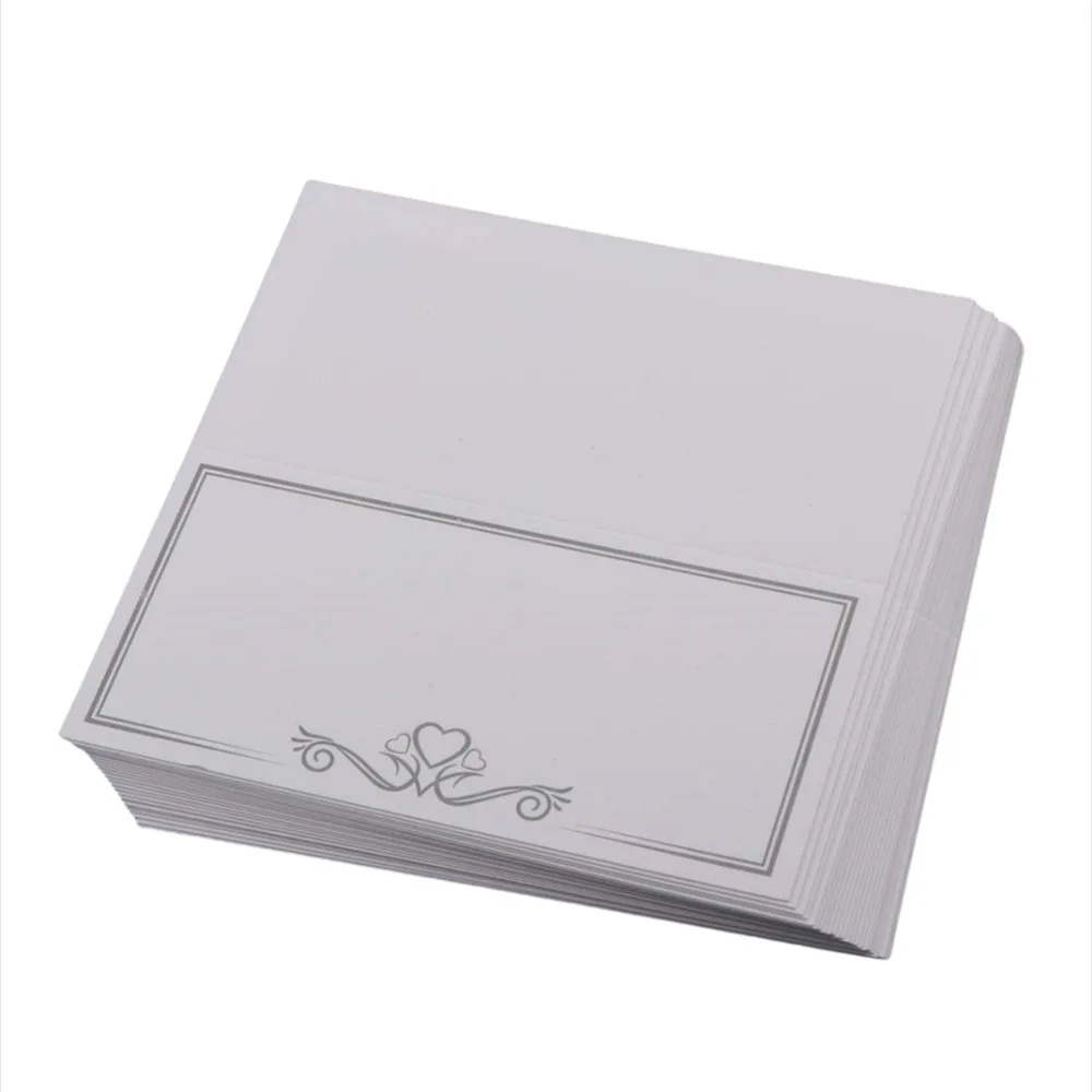 Silver Frame Name Place Card Wedding Seating Number Card Table Romantic Party Sign in Dinner Greeting Seat 20/50/100pcs