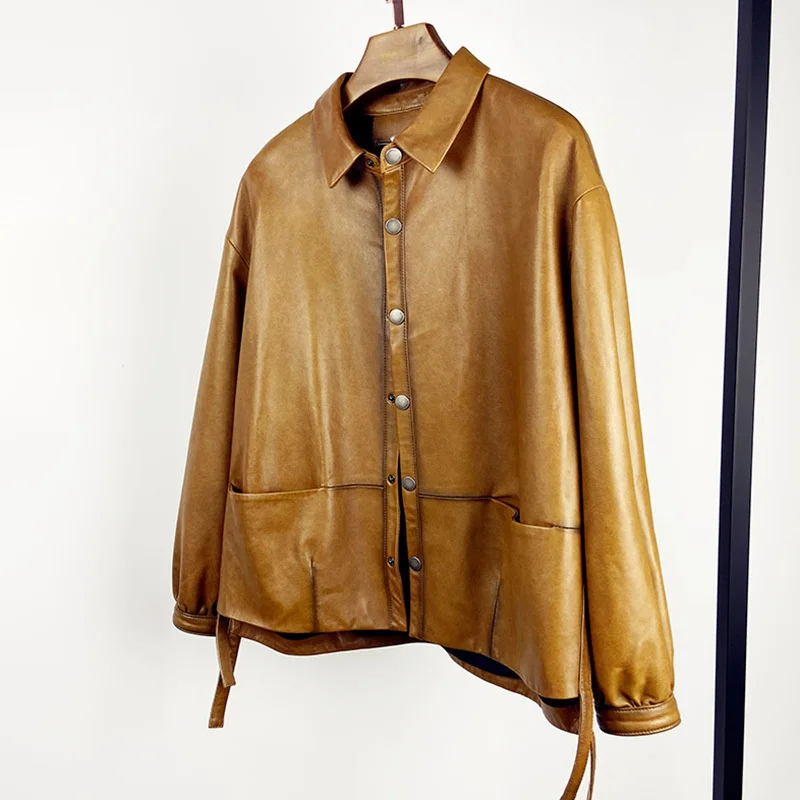 

Новинка 2023 г., Besar Domba Asli Jaket Kulit Perempuan Domba Asli