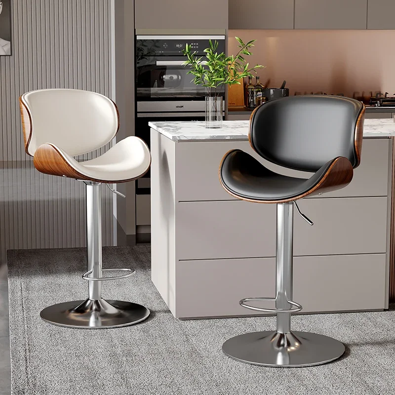 Metal Iron Bar Stool Lift Back High Stool Home Island High Front Desk Chair Conference Room Reception Stools