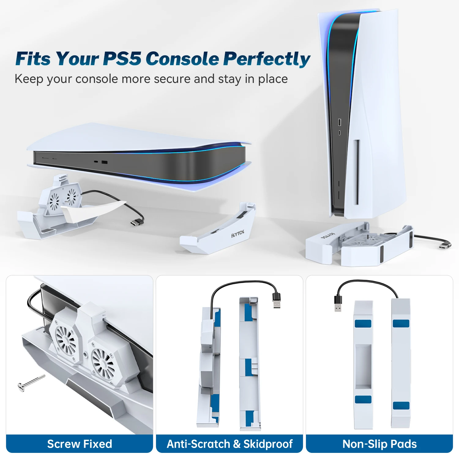 ✅ Soporte PS5 Horizontal & Vertical Cooling Stand PS5 Dual Cooling ❄️ para  Playstation 5 Disco & Digital 🎮