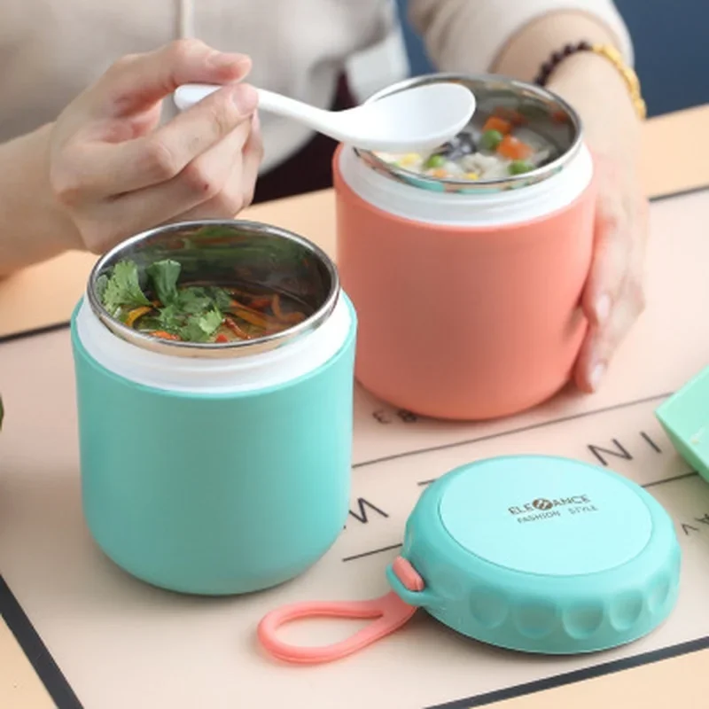 New Stainless Steel Lunch Box Useful Keep Hot For School Children 1PCS Food Thermal Jar Insulated Soup Cup Box Containers