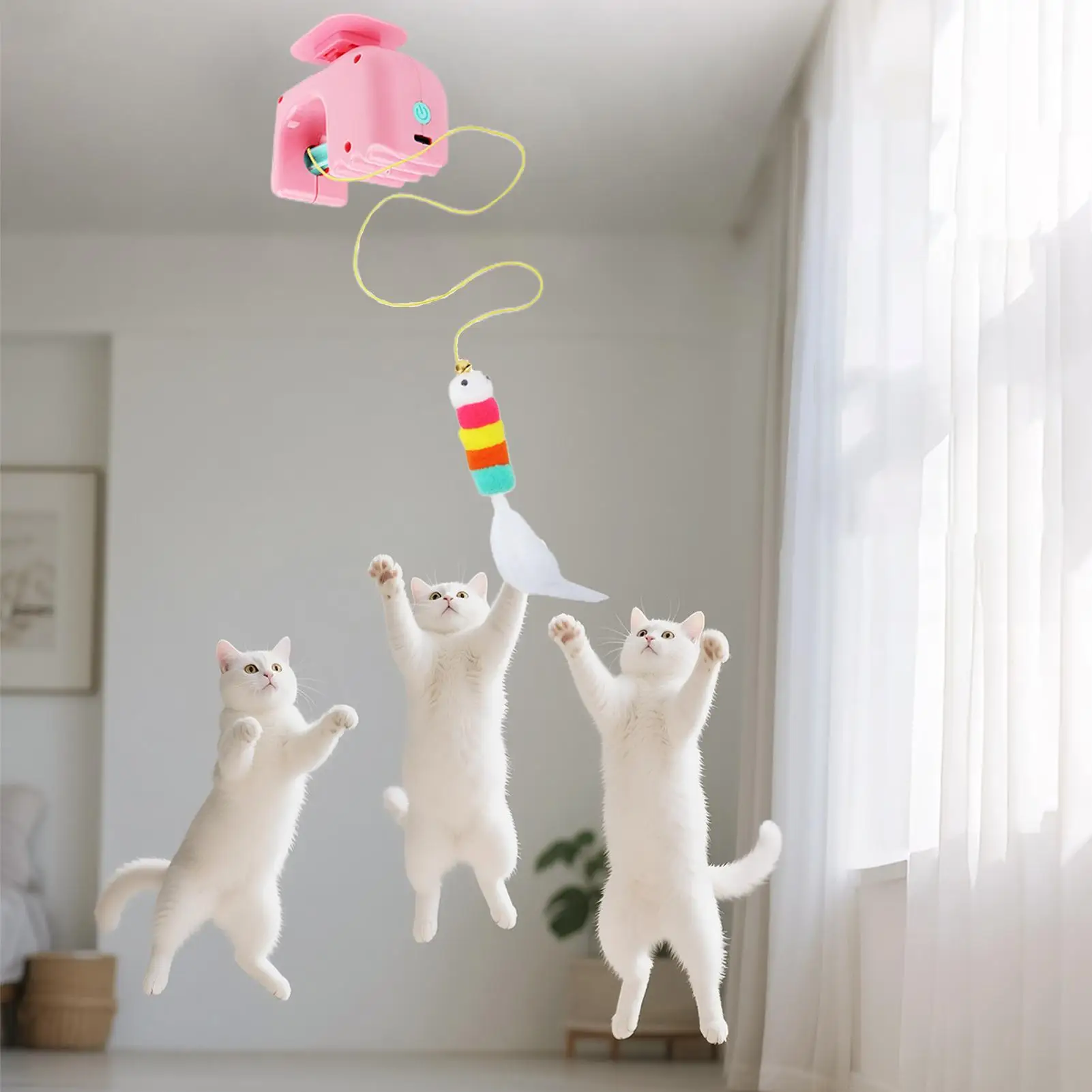Cat Automatic Toy Interactive Electric Pet Game Kitten Enrichment Hangable Toy For Exercise Fitness Training Enrichment Boredom