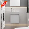 16" Small Bathroom Vanity Sink Combo, Painted Wall Mounted Floating Cabinet W/Resin Basin Sink Top, Chrome Water Save Faucet ﻿ 1