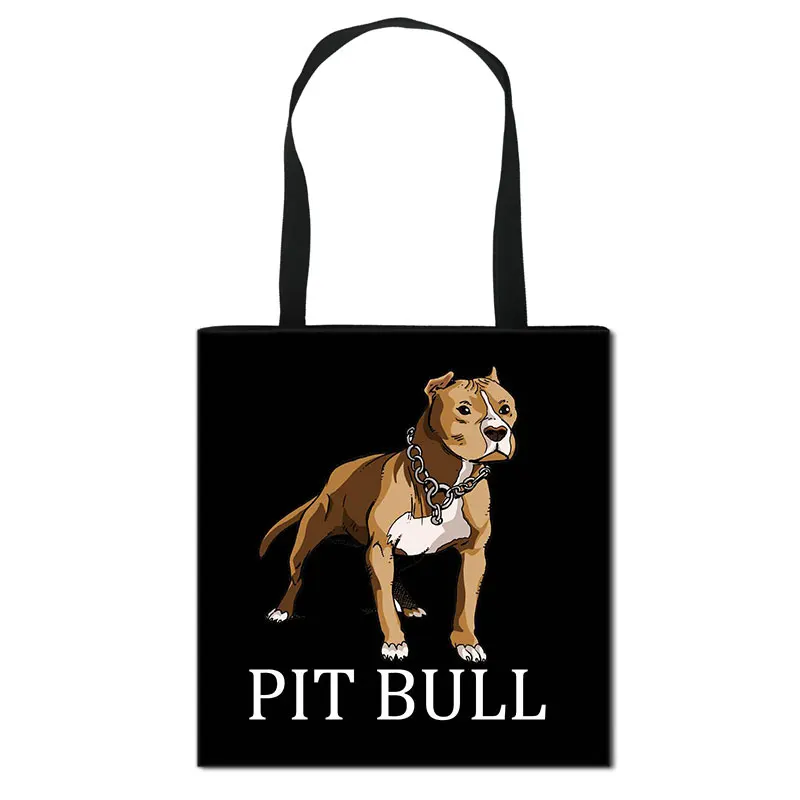 German Shepherd / Boston Terrier / Bulldog / Husky Dog Causal Totes Bag Women Handbag Ladies Shoulder Bags Canvas Shopping Bag 