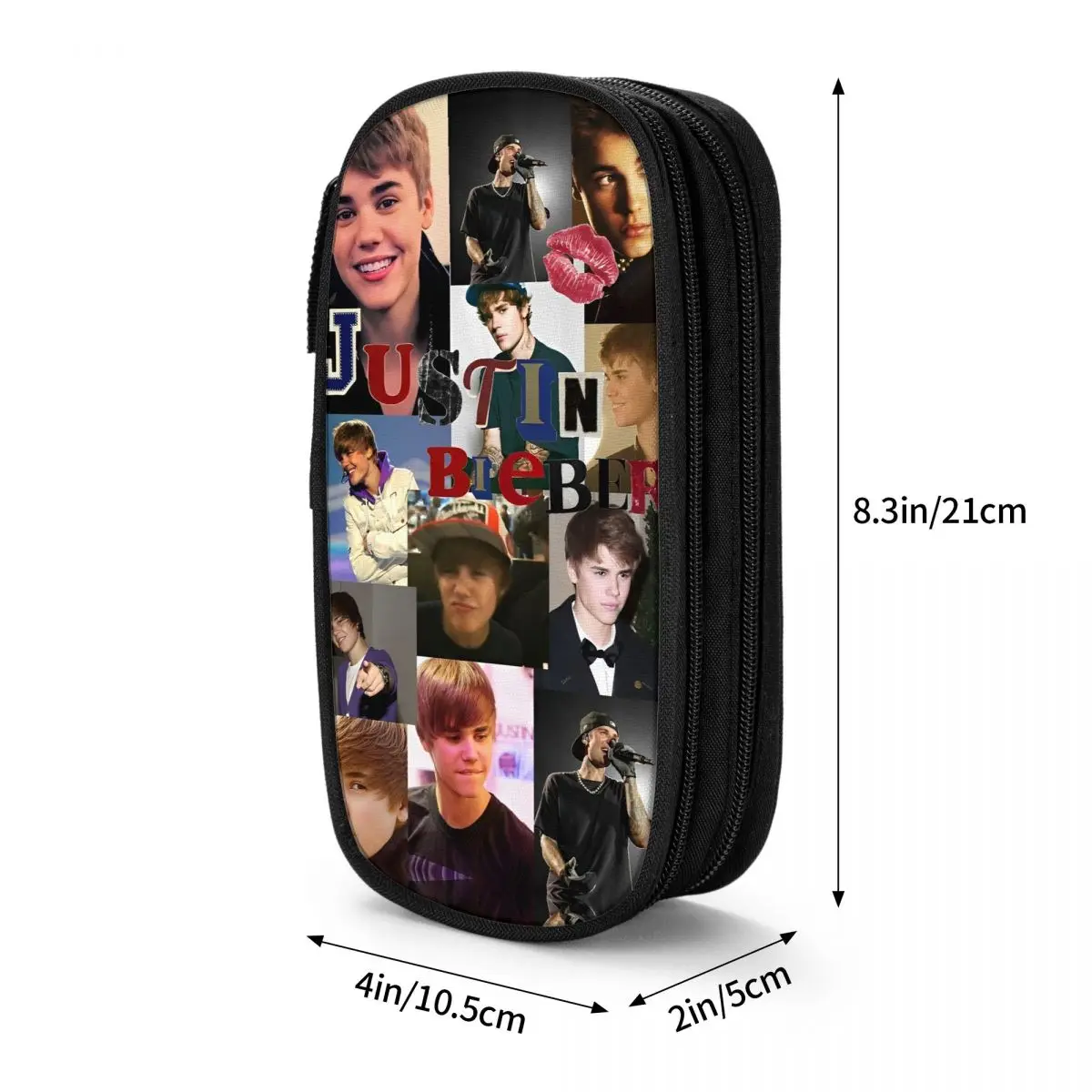 Hiphop Justins Biebers Pencil Case Creative Pen Holder Bag Student Big Capacity Students School Zipper Pencil Box