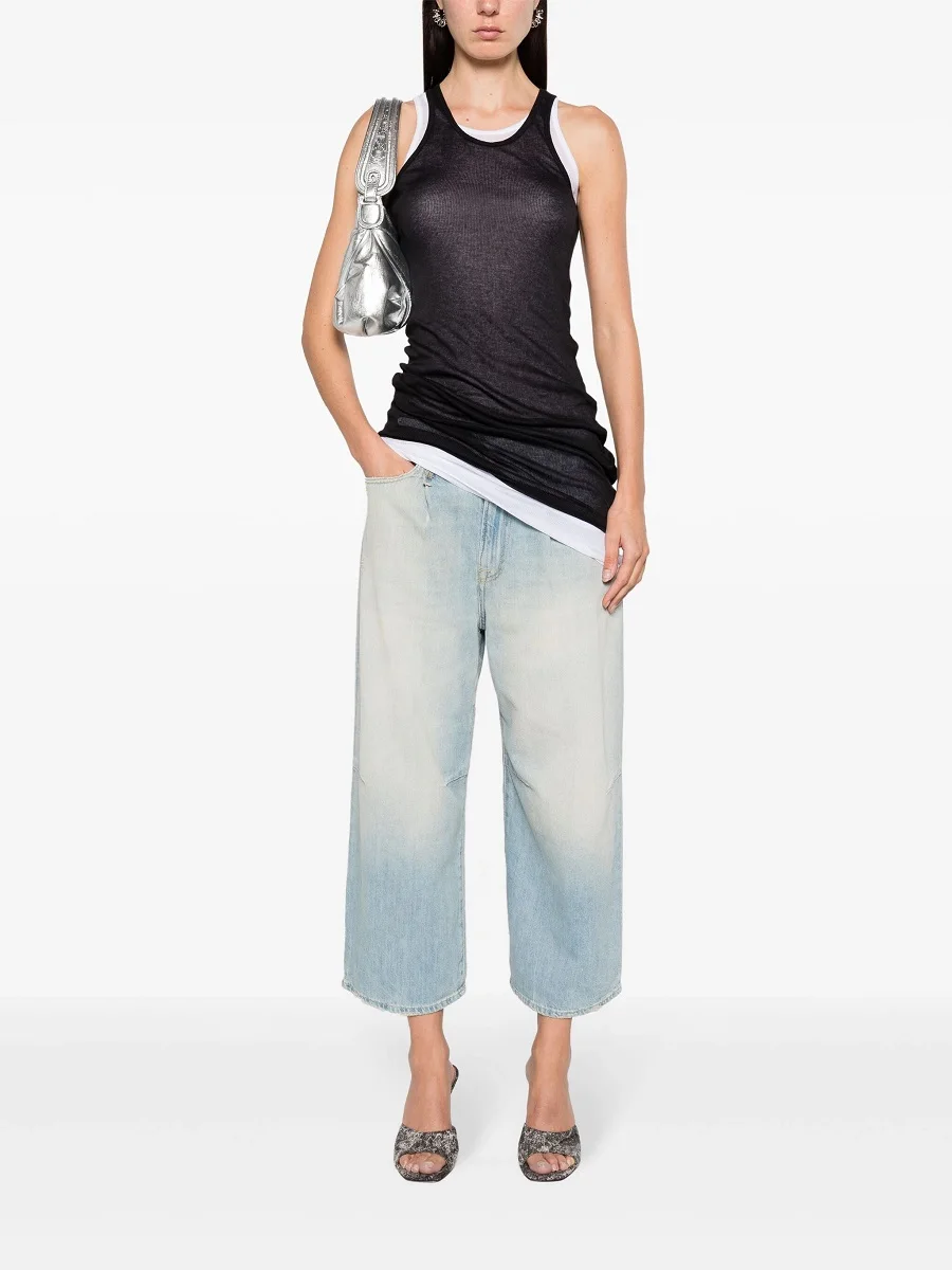 

2024 Women's Jeans Trends Cotton Washed Loose Casual High Waist Womens Nine Pants y2k Clothing New Fashion High Quality Trousers