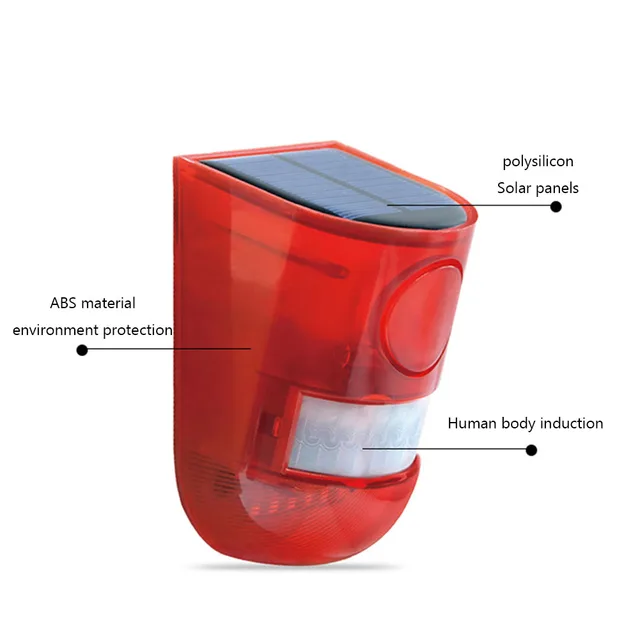 Solar Strobe Light Alarm Waterproof Solar Infrared Motion Sensor Alarm Remote Control Multifunctional for Villa Farm Yard Garden 5