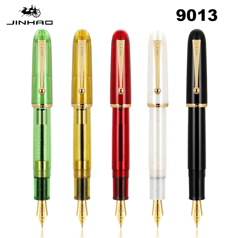 Elegant Jinhao Fountain Pen with Acrylic Heartbeat Design for Calligraphy and Writing
