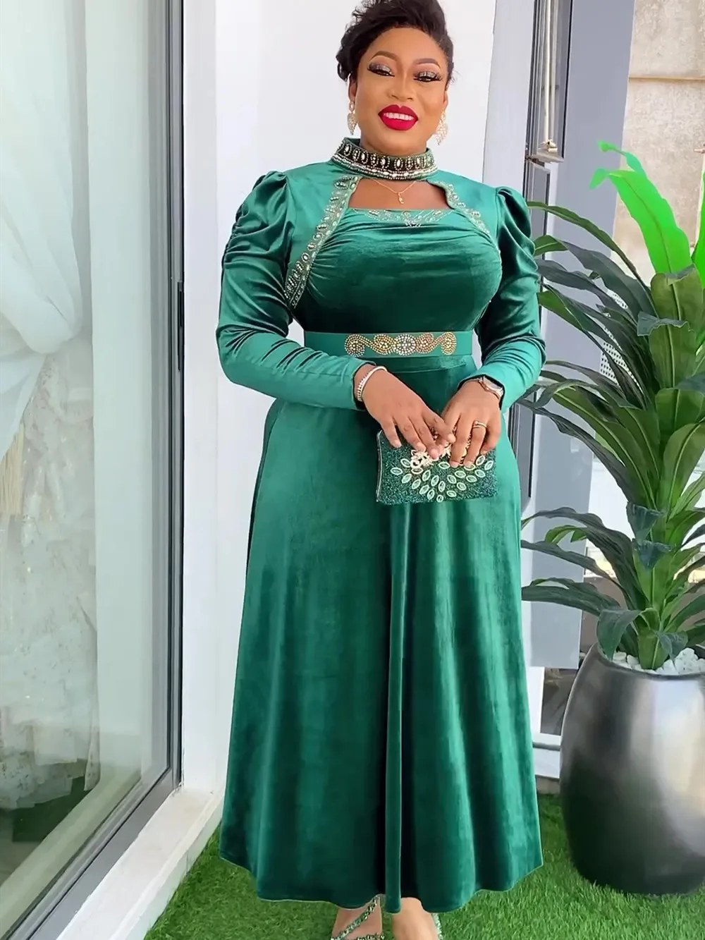 Samt kleidung damen Clearance