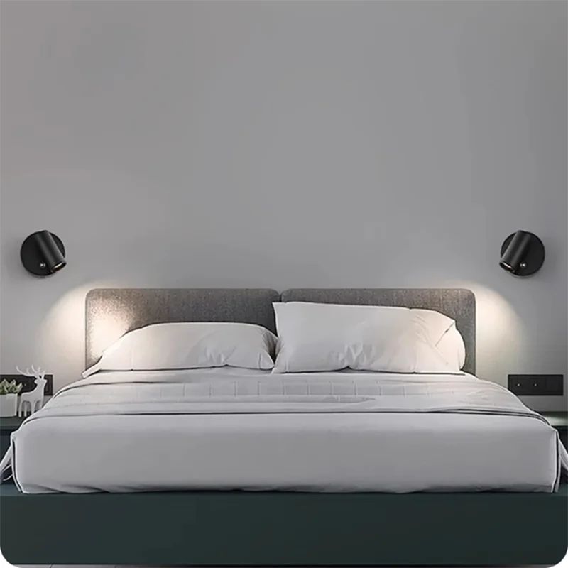 LED light magnetic type-C rechargeable wall lamp spotlight wireless no wiring no punch reading wall light bedroom bedside light 3