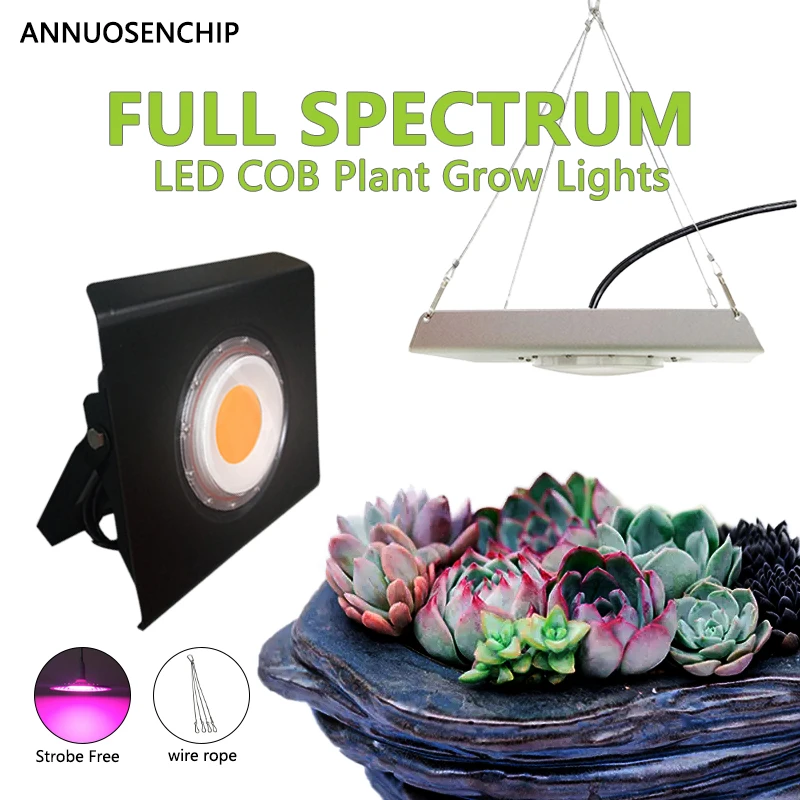 

COB 50W LED Full Spectrum Pink Plant Growth Lamp High Voltage 220V Ultra Thin Aluminum Case Indoor Potted Succulent Grow Light