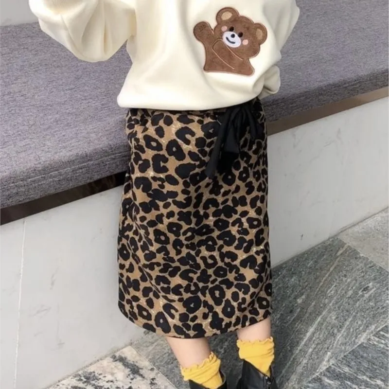 Girls' Leopard Print Bodycon Skirt 4