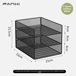 Enhanced Desk Organizer, 4 - Tier Paper Storage Tray, Office and Classroom Organizer - Black (3 - Tier - Black)