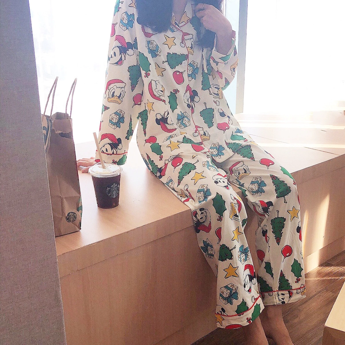 Mickey Pajamas Women's Long-sleeved Trousers Disney Christmas Cartoon Cute Girls Casual Wear Home Clothes Two-piece Suit 5